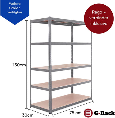 Grack Heavy Duty Shelf1 Blue Storage Shelf 5 Compartments For Basement Workshop