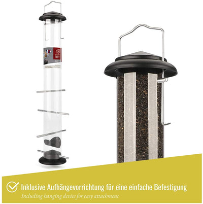 I 52cm feeding column Niger seeds for goldfinch siskin made of stainless steel