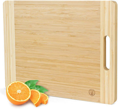 Bamboo Work I Large Wooden Cutting Board with Sturdy Handle 40x295x2cmextra