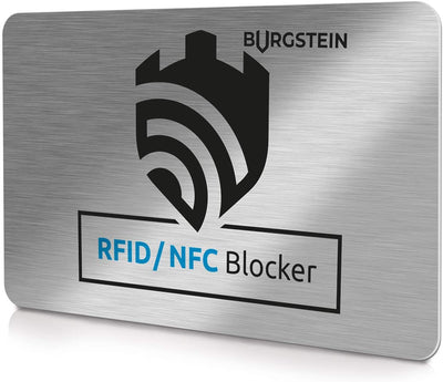 BURGSTEIN ® RFID BLOCKER CARD NFC PROTECTION CARD - EFFECTIVE JAMMER TECHNOLOGY TO PROTECT AGAINST DATA THEFT - EXTRA THIN