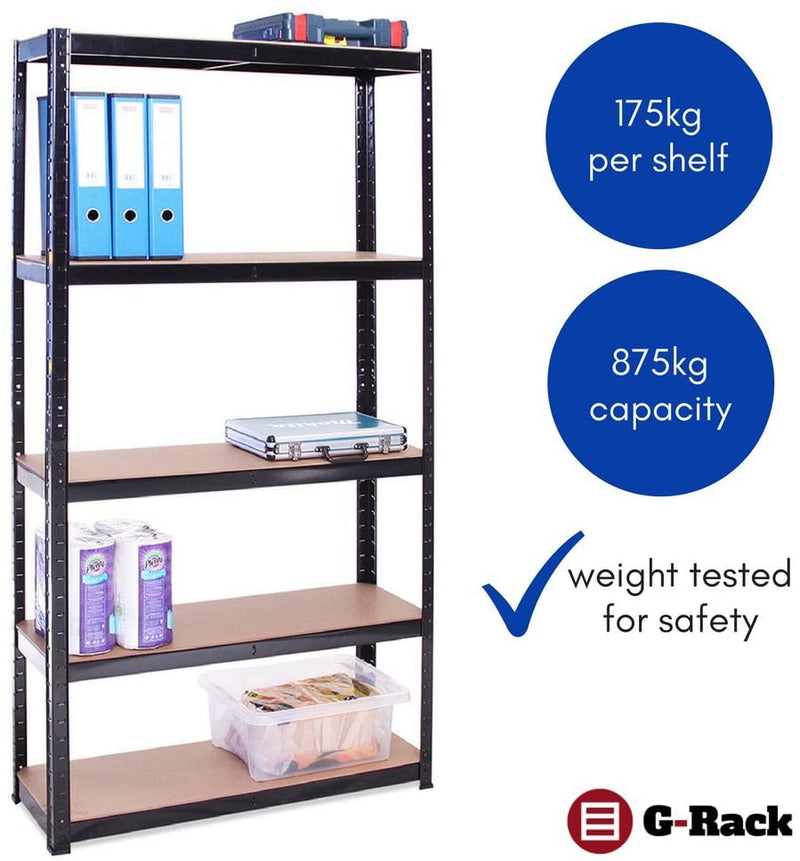 Garage Shelving 180cm X 90cm X 30cmheavy Duty Shelves For Storage 2 Black