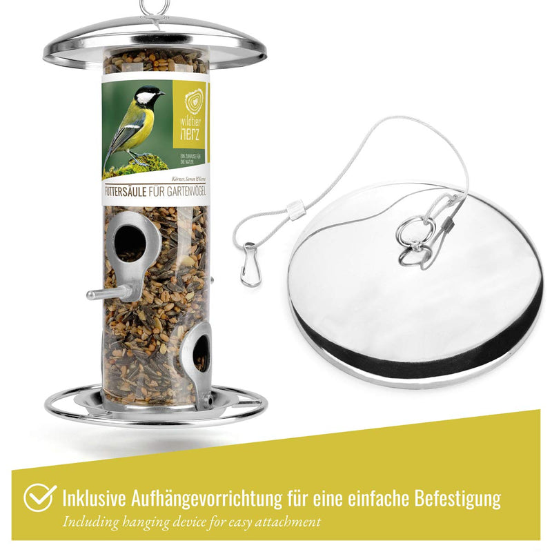 Grain bird feeder 26cm made of stainless steel bird