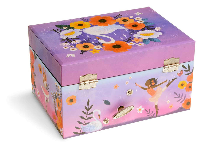 Music box jewelry box for girls with rotating unicorn rainbow