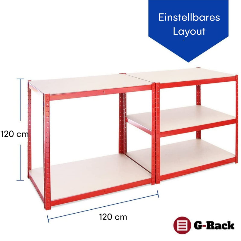 Grack heavy duty shelf 1 red storage shelf 5 compartments for basement workshop