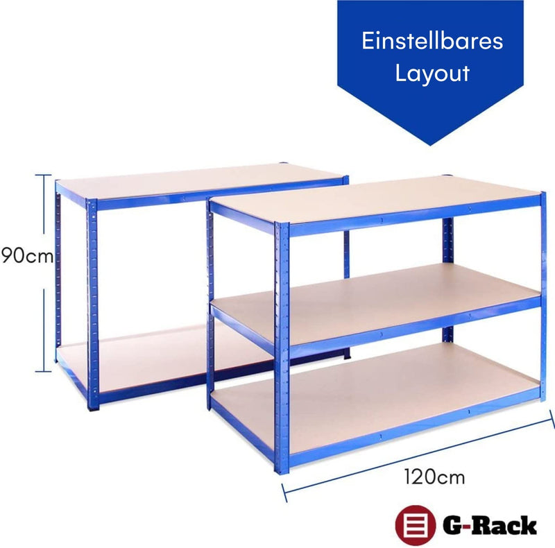 Grack Heavy Duty Shelf1 Blue Storage Shelf 5 Compartments For Basement Workshop