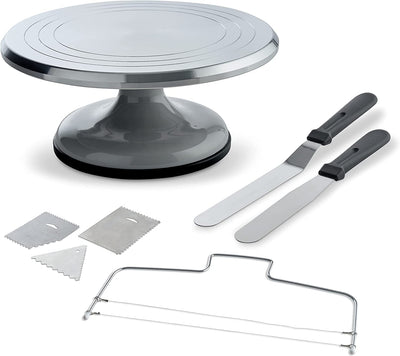 KITCHTIC CAKE PLATE ROTATABLE CAKE STAND TABLE DECORATION SET - ALUMINUM CAKE PLATE ROTATABLE