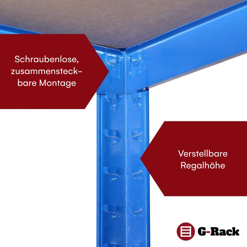 Grack Heavy Duty Shelf1 Blue Storage Shelf 5 Compartments For Basement Workshop