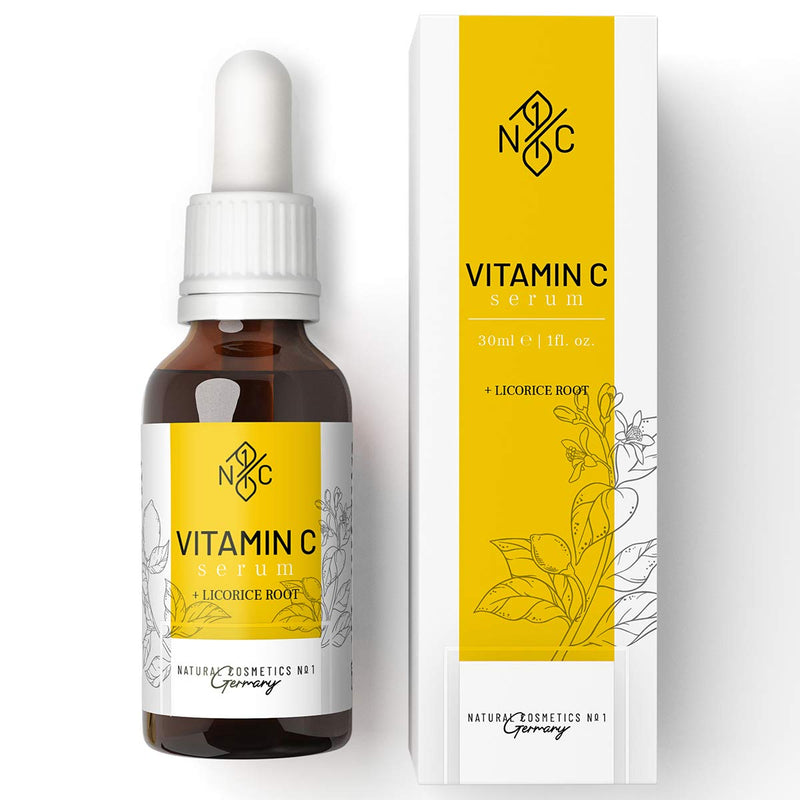 NATURAL COSMETICS NO 1 GERMANY VITAMIN C SERUM – HIGH-QUALITY FACIAL CARE WITH VITAMIN C &amp; LICODE ROOT EXTRACT