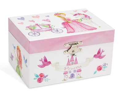 Music box jewelry box for girls with rotating unicorn rainbow