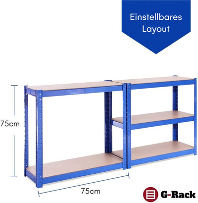 Grack Heavy Duty Shelf1 Blue Storage Shelf 5 Compartments For Basement Workshop