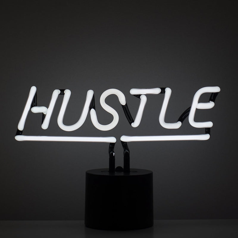 Amped Co Hustle Neon Sign White Large 305 x 203 cm Real Neon