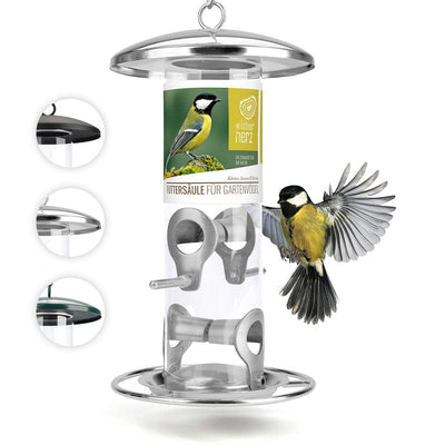 Grain bird feeder 26cm made of stainless steel bird