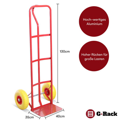 G-RACK INDUSTRIAL HEAVY DUTY SACK TRUCK WITH PUNCH-RESISTANT TIRES