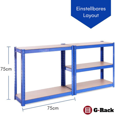 Grack Heavy Duty Shelf1 Blue Storage Shelf 5 Compartments For Basement Workshop