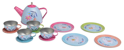 Children's play tin tea set carrying bag children's tableware play kitchen 15