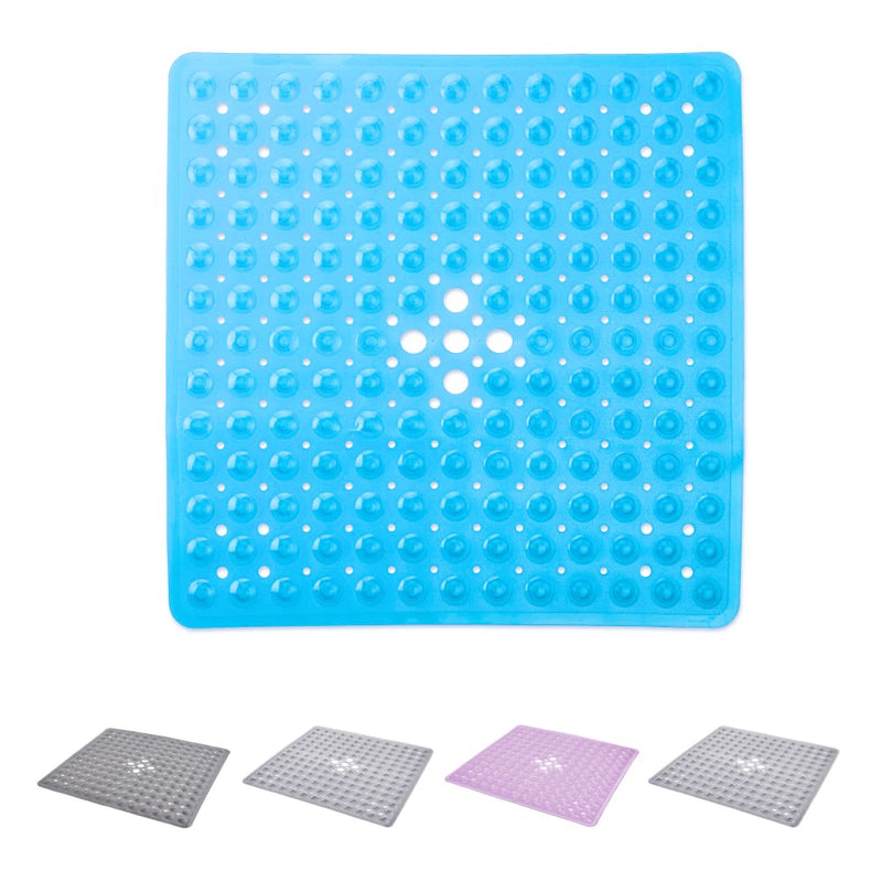 TRANQUILBEAUTY SQUARE BLUE SHOWER MAT