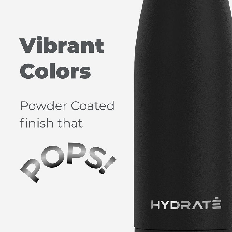 HYDRATE SUPER INSULATED STAINLESS STEEL WATER BOTTLE - 500ML - CARBON BLACK - BPA FREE