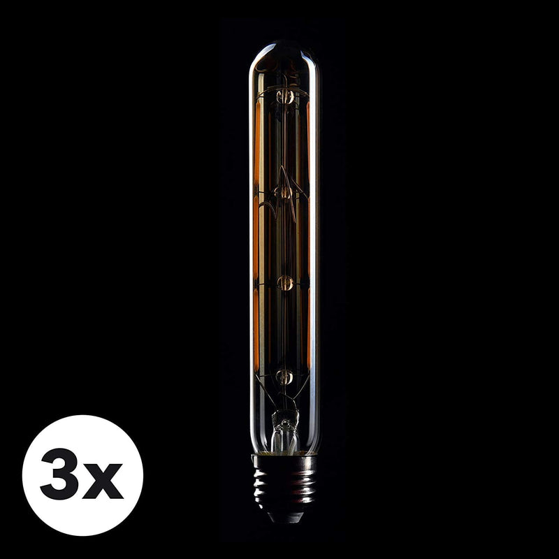 3 x Edison flute tube light bulb E27 socket dimmable 4w warm white 230v El07