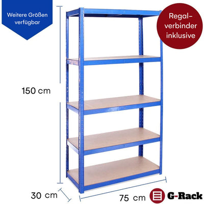 Grack Heavy Duty Shelf1 Blue Storage Shelf 5 Compartments For Basement Workshop