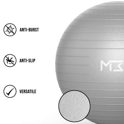 Exercise Ball 55 to 85 Cm Extra Thick Antiburst Yoga Ball with Air Pump