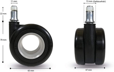 Range Chair Castors Carpet Soft Floor Castors Set of 5 10x32 mm Office Chair