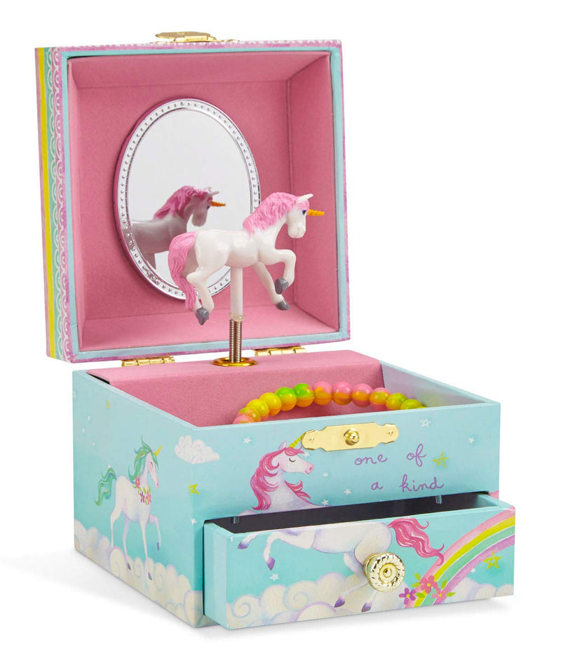 Musical Jewelry Box With Glittering Spinning Unicorn