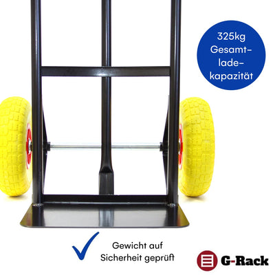 G-RACK SACK TRUCK WITH P-HANDLE - STEEL SACK TRUCK WITH PUNCT-PROOF TIRES - HEAVY DUTY TRUCK - HAND TRUCK