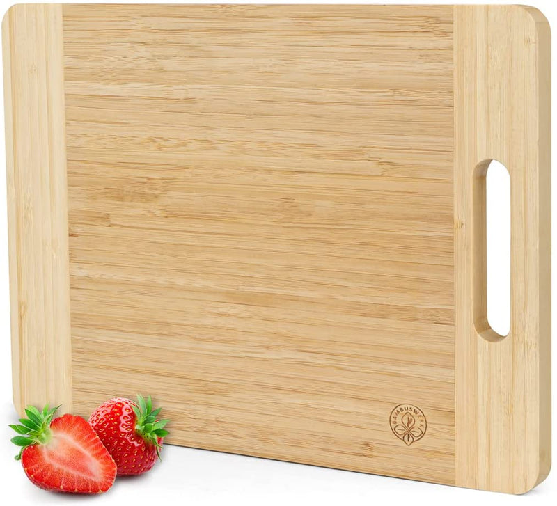 Bamboo Work I Large Wooden Cutting Board with Sturdy Handle 40x295x2cmextra