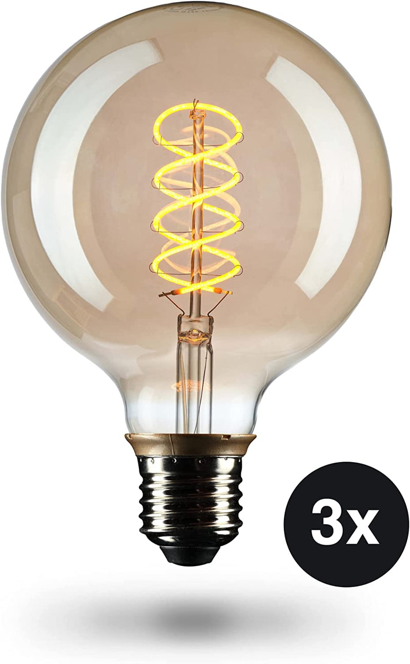 6 x Edison light bulb E27 socket dimmable 4w 2200k warm white 230v El20