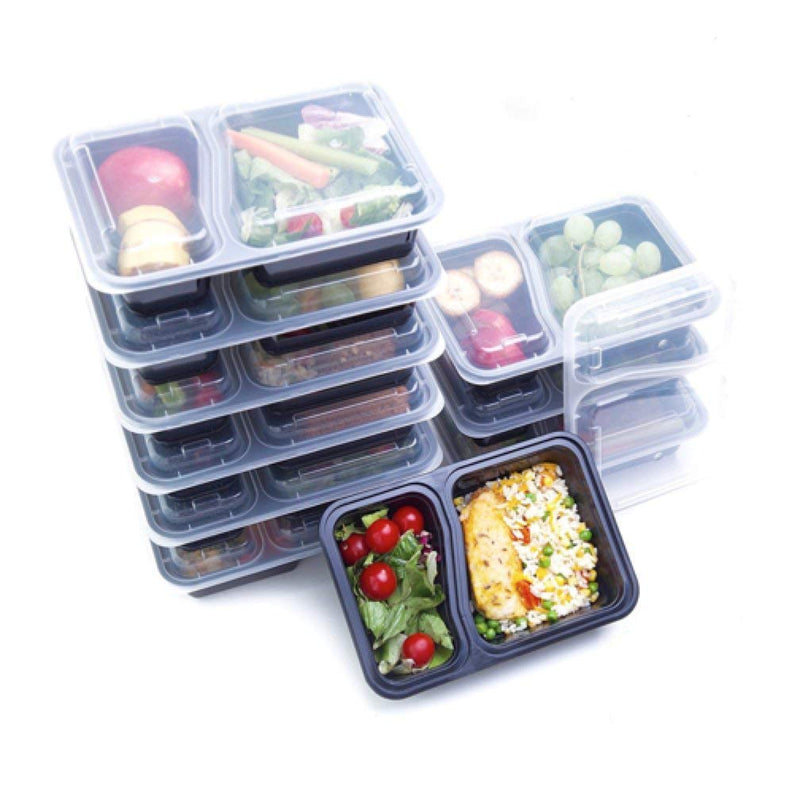 IGADGET ACCESSORIES 2 COMPARTMENT MEAL PREP CONTAINER [14 PACK]: MICROWAVE &amp; DISHWASHER SAFE