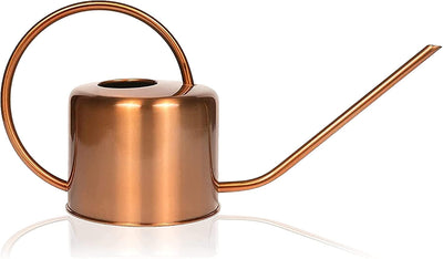 HOMARDEN COPPER COLORED 40OZ. WATERING CAN - METAL WATERING CAN WITH SIMPLE LONG SPOUT FOR INDOOR PLANTS