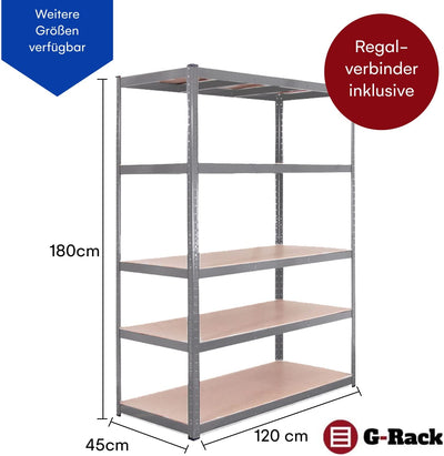 Grack Heavy Duty Shelf 1 Blue Storage Shelf 5 Compartments For Basement Workshop