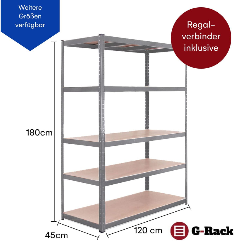 Grack Heavy Duty Shelf 1 Blue Storage Shelf 5 Compartments For Basement Workshop