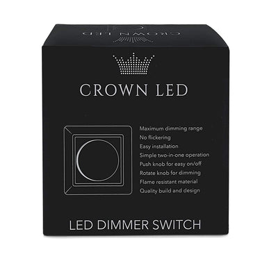 CROWN LED HIGH QUALITY DIMMER WITH KNOB 230V + SCREWS FOR FIXING