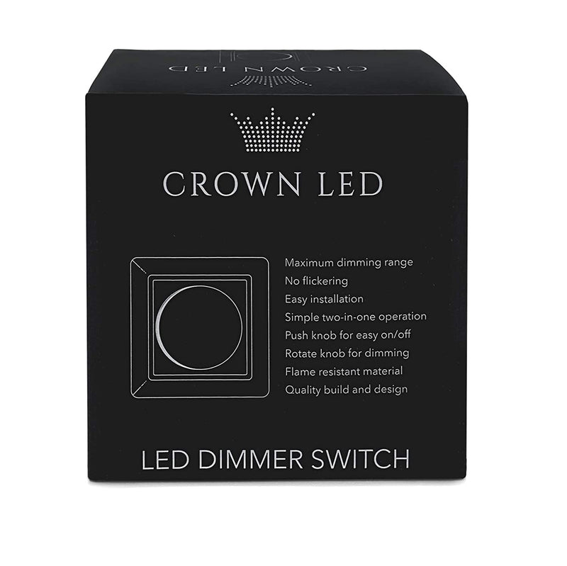 CROWN LED HIGH QUALITY DIMMER WITH KNOB 230V + SCREWS FOR FIXING