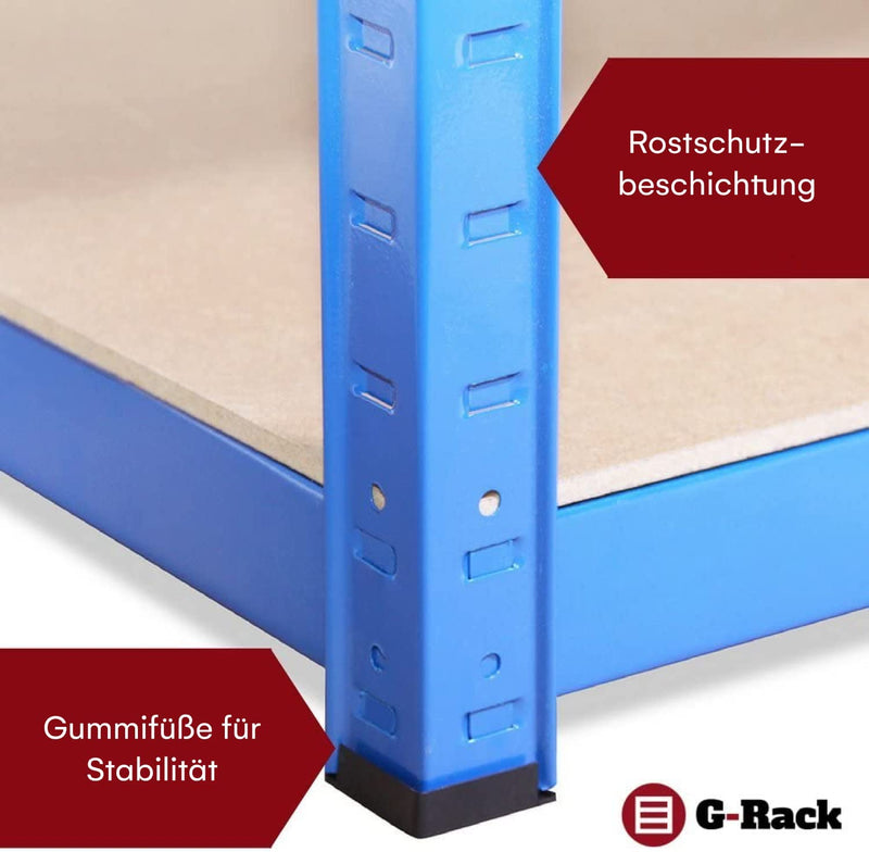 Grack Heavy Duty Shelf1 Blue Storage Shelf 5 Compartments For Basement Workshop