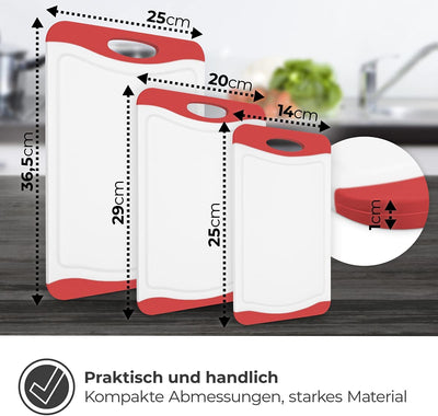 THINGLES PLASTIC CUTTING BOARD SET OF 3 I BOARDS BPA FREE