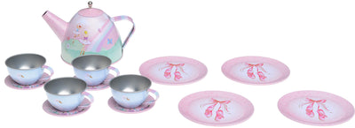 Children's play tin tea set carrying bag children's tableware play kitchen 15