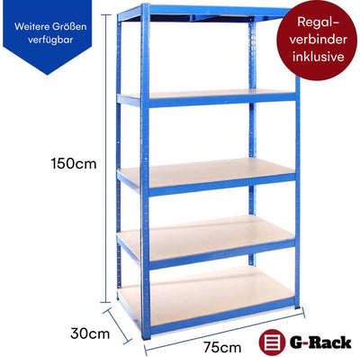 Grack Heavy Duty Shelf1 Blue Storage Shelf 5 Compartments For Basement Workshop