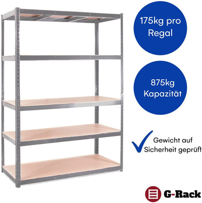 Grack Heavy Duty Shelf1 Blue Storage Shelf 5 Compartments For Basement Workshop