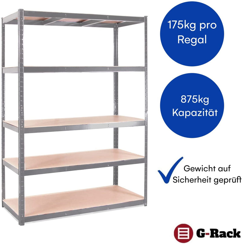 Grack Heavy Duty Shelf 1 Blue Storage Shelf 5 Compartments For Basement Workshop