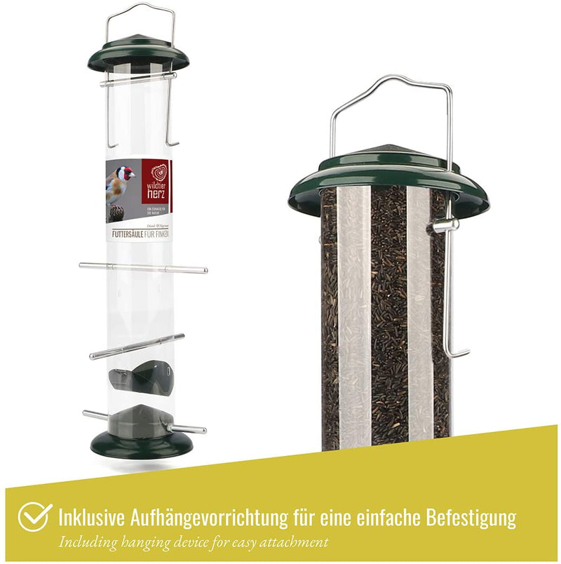 I 52cm feeding column Niger seeds for goldfinch siskin made of stainless steel