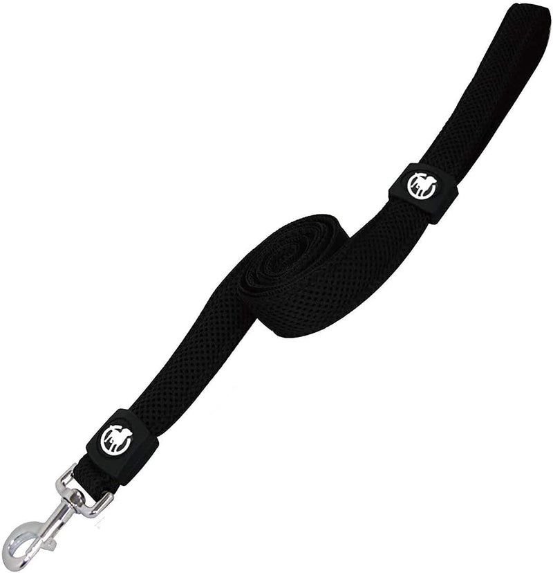 DDOXX DOG LEASH AIR MESH 120 CM | HAND STRAP | FOR SMALL & LARGE DOGS | MANY COLORS & SIZES | LEASH DOG | LEAD SMALL | RUNNING LEASH PUPPY LEASH LARGE | BLACK