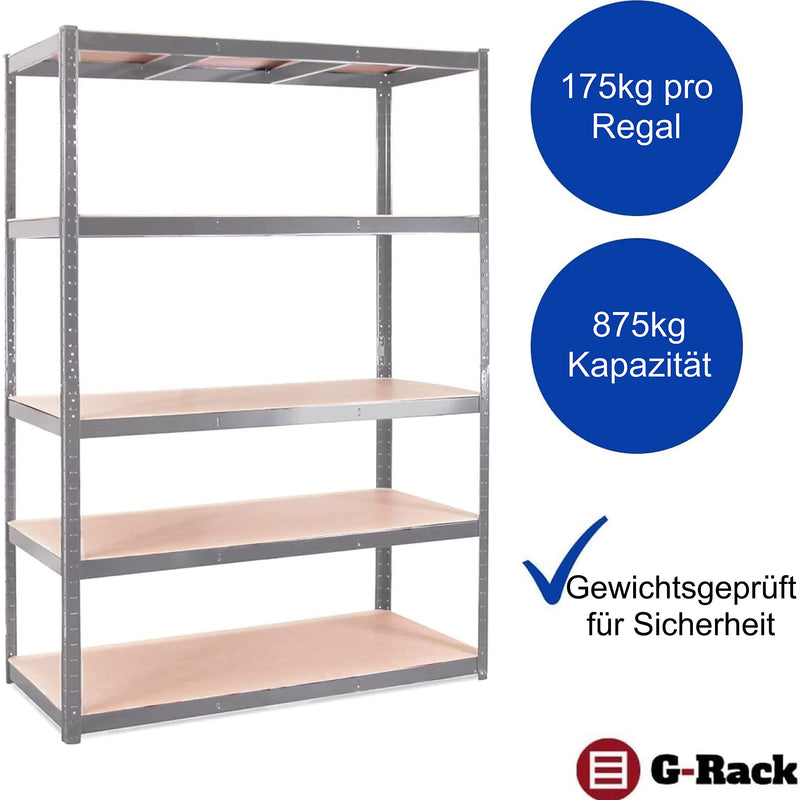 Grack Heavy Duty Shelf1 Blue Storage Shelf 5 Compartments For Basement Workshop