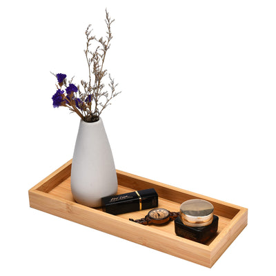 Wooden Bathroom Tray Storage Dressing Table Organizer Small Bamboo