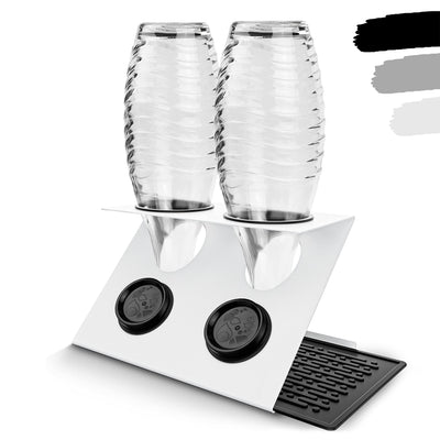 Set of 2 bottle holders compatible with Sodastream made of stainless steel Steeldry