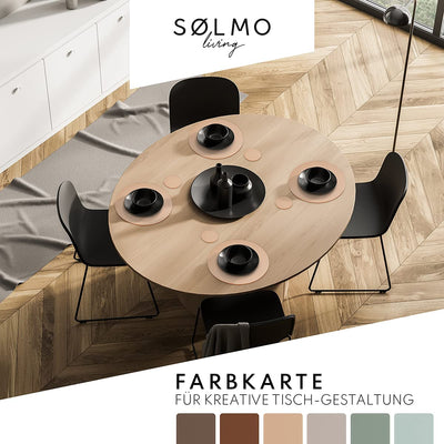 SÖLMO SØLMO I DESIGNER ROUND PLACEMAT MADE OF PU LEATHER - LARGE CHOICE OF COLORS - WIPABLE HEAT RESISTANT I PLACEMAT