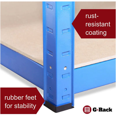 Grack Heavy Duty Shelf1 Blue Storage Shelf 5 Compartments For Basement Workshop