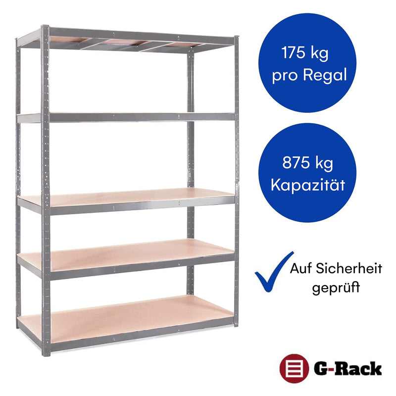 Grack Heavy Duty Shelf 1 Blue Storage Shelf 5 Compartments For Basement Workshop