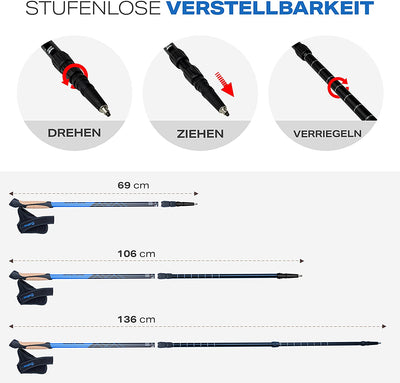 Hiking poles Click Go trekking poles with anti-shock cushioning I running poles